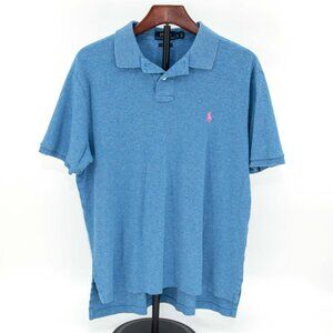 Polo Ralph Lauren Soft Cotton Polo Shirt / Heathered Blue / Men's LARGE